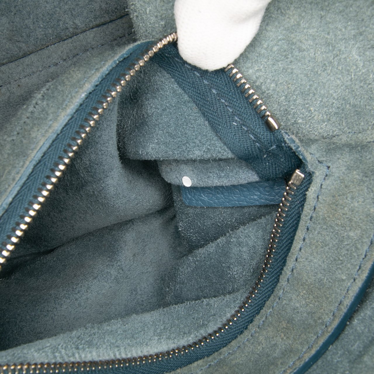 Celine Small Soft Grained Calfskin Seau Sangle Bucket Bag Blauw