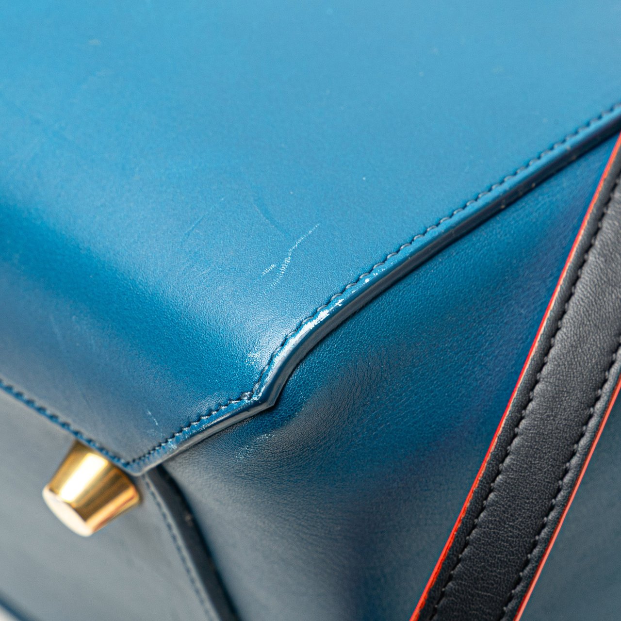 Celine Mini Tricolor Smooth Calfskin Belt Bag Blauw