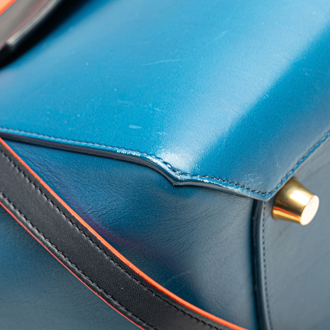 Celine Mini Tricolor Smooth Calfskin Belt Bag Blauw
