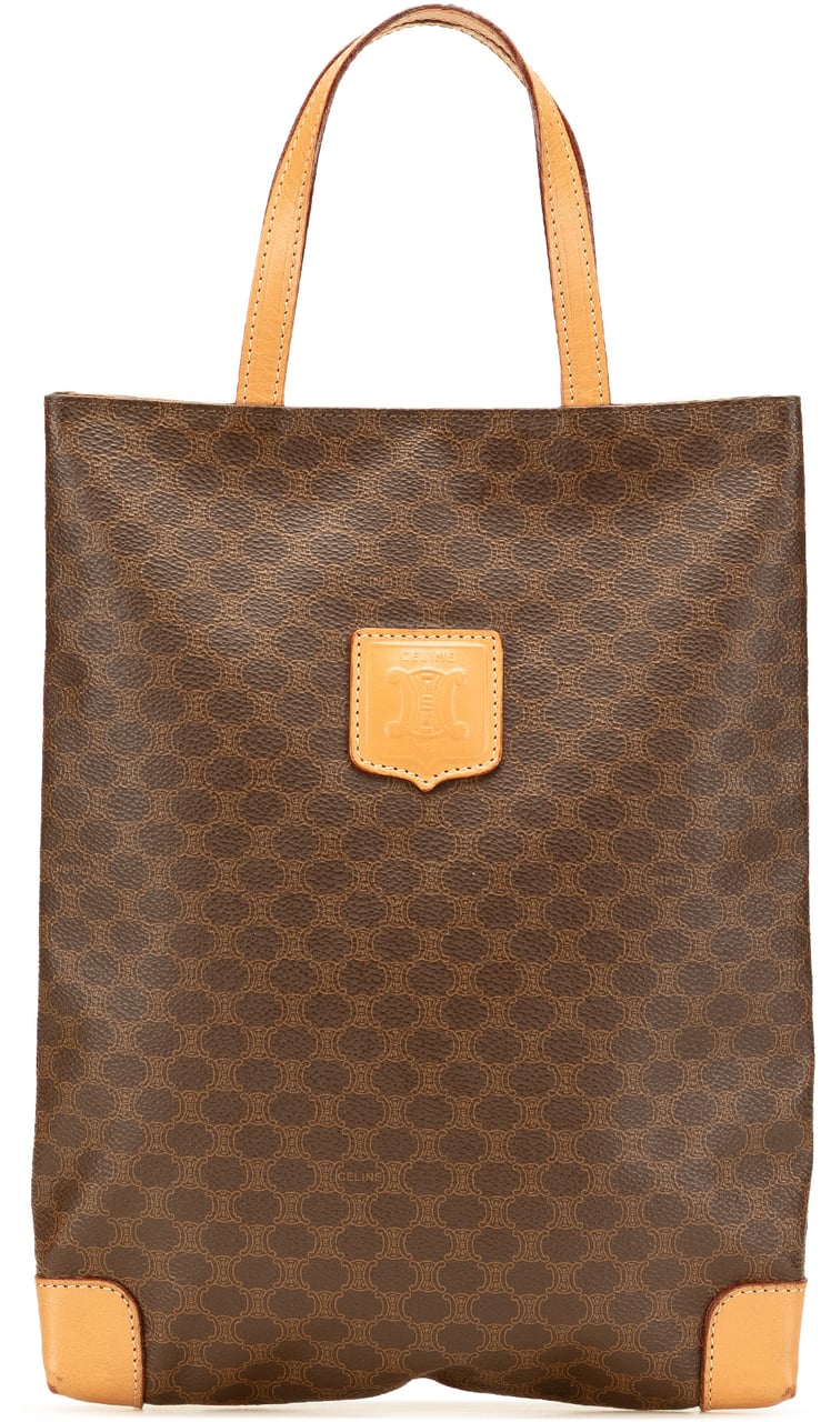 Celine Macadam Coated Canvas Tote Bruin