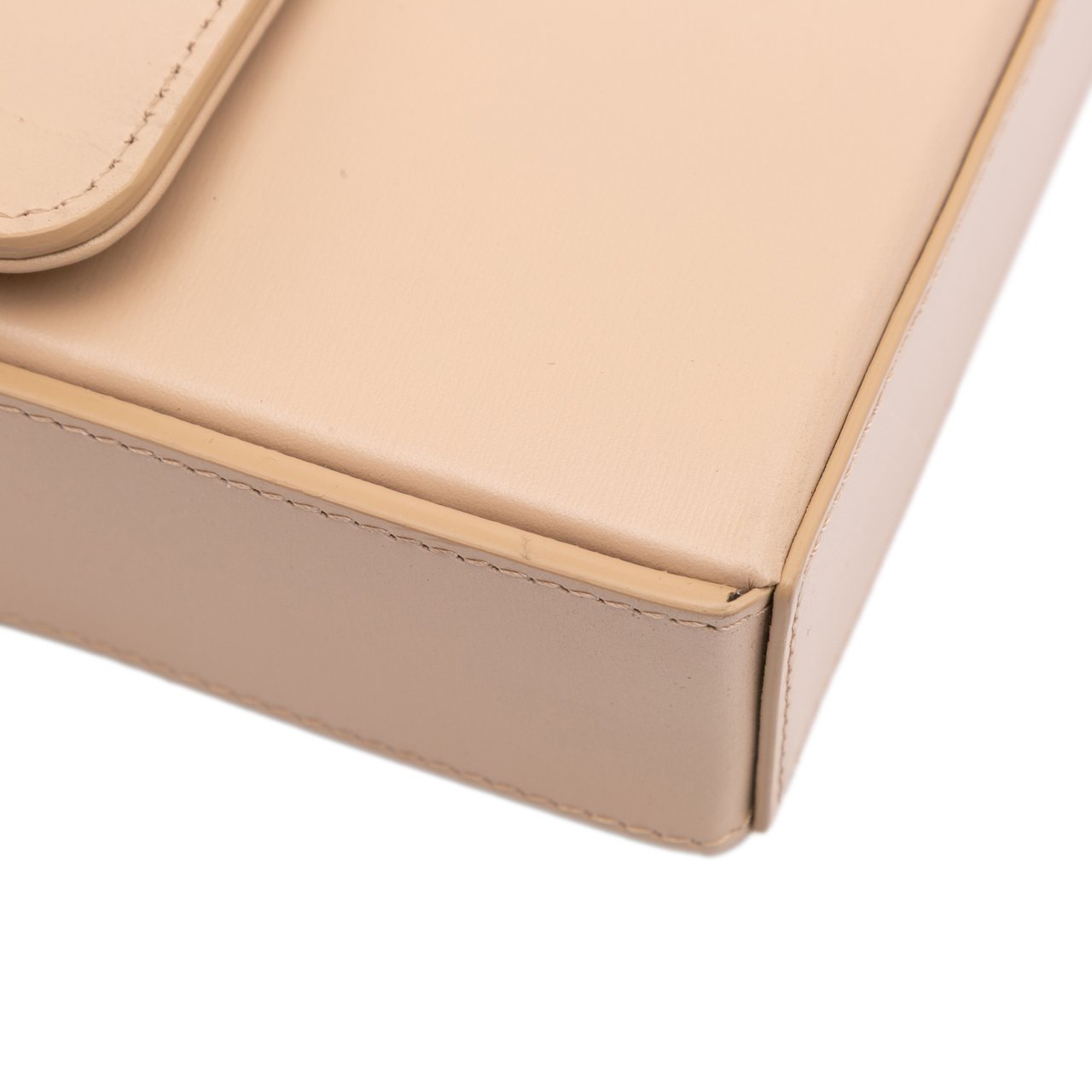 Celine Shiny Calfskin Triomphe Chain Box Shoulder Bag Bruin