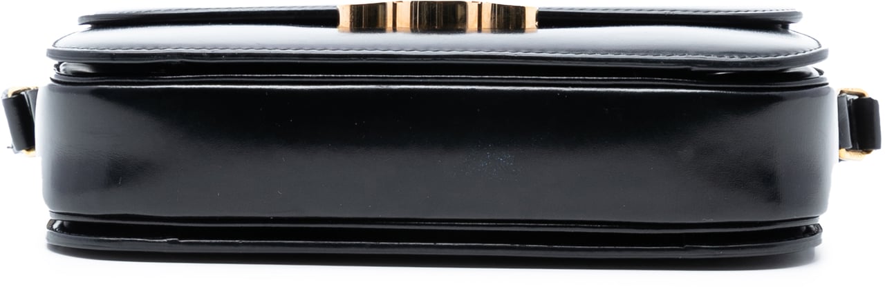 Celine Classique Shiny Calfskin Triomphe Crossbody Zwart