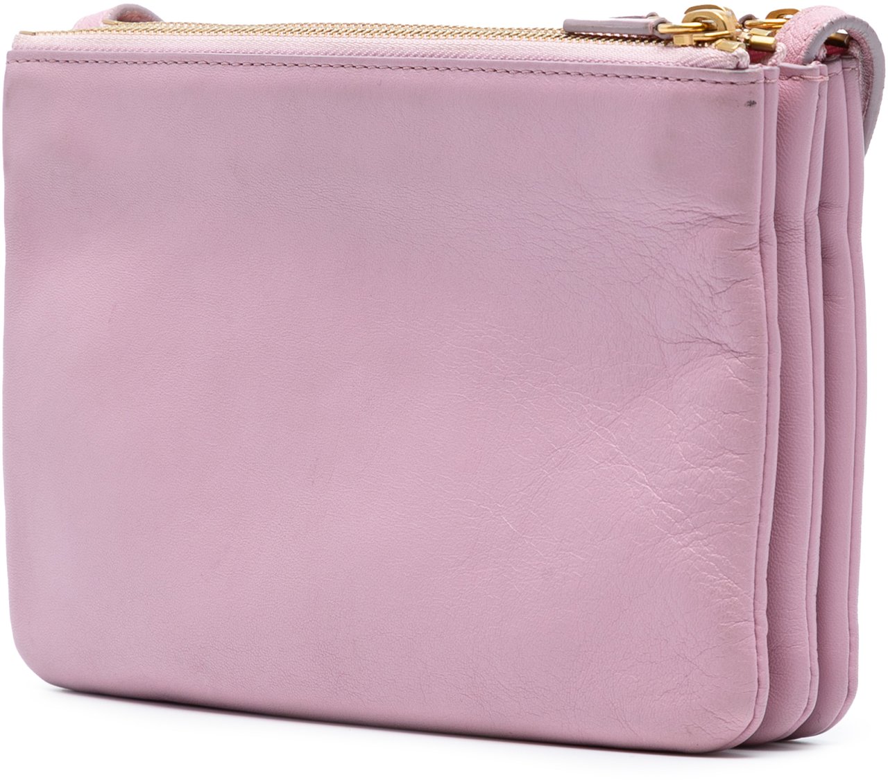 Celine Small Lambskin Trio Crossbody Roze