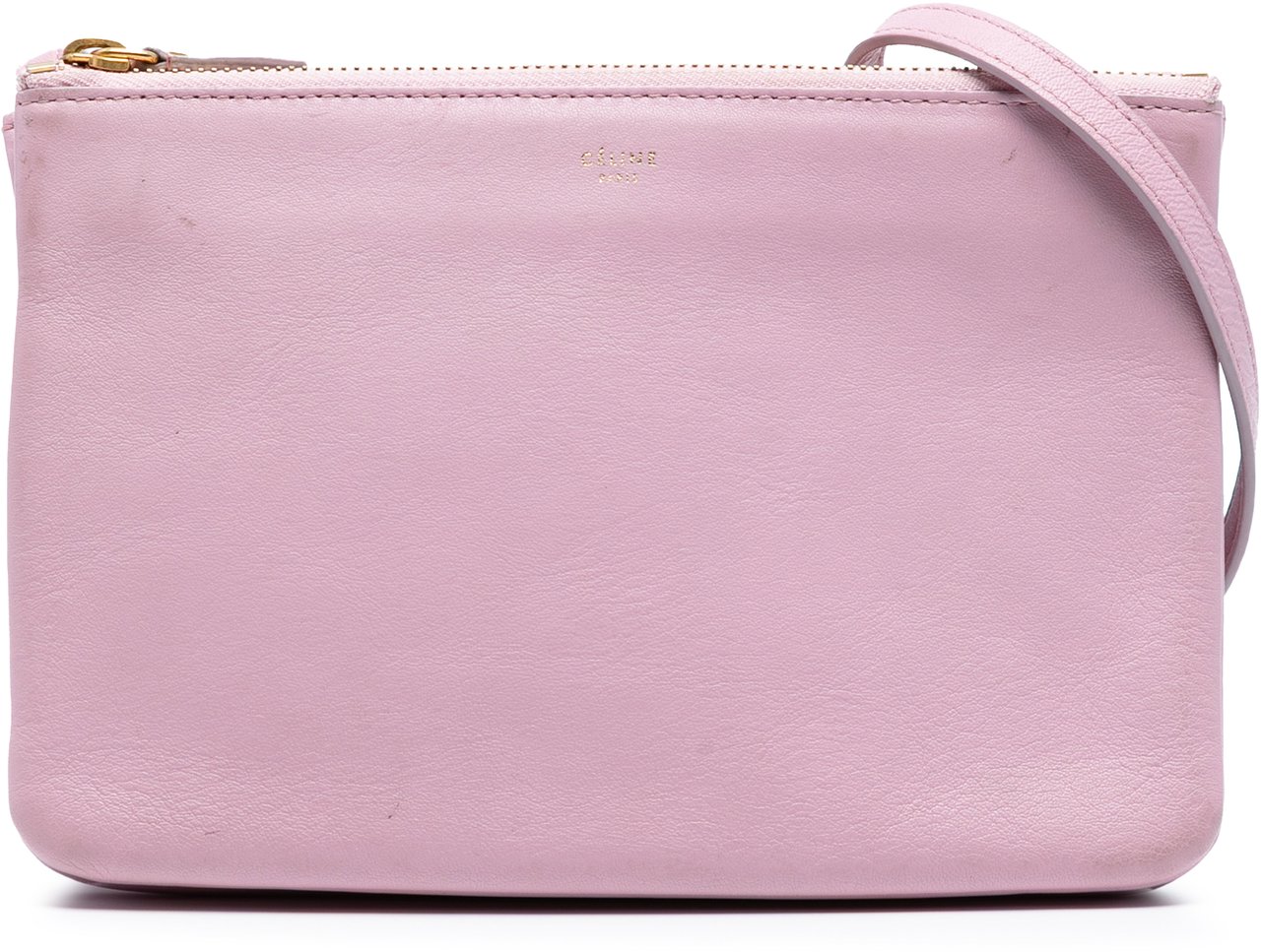 Celine Small Lambskin Trio Crossbody Roze