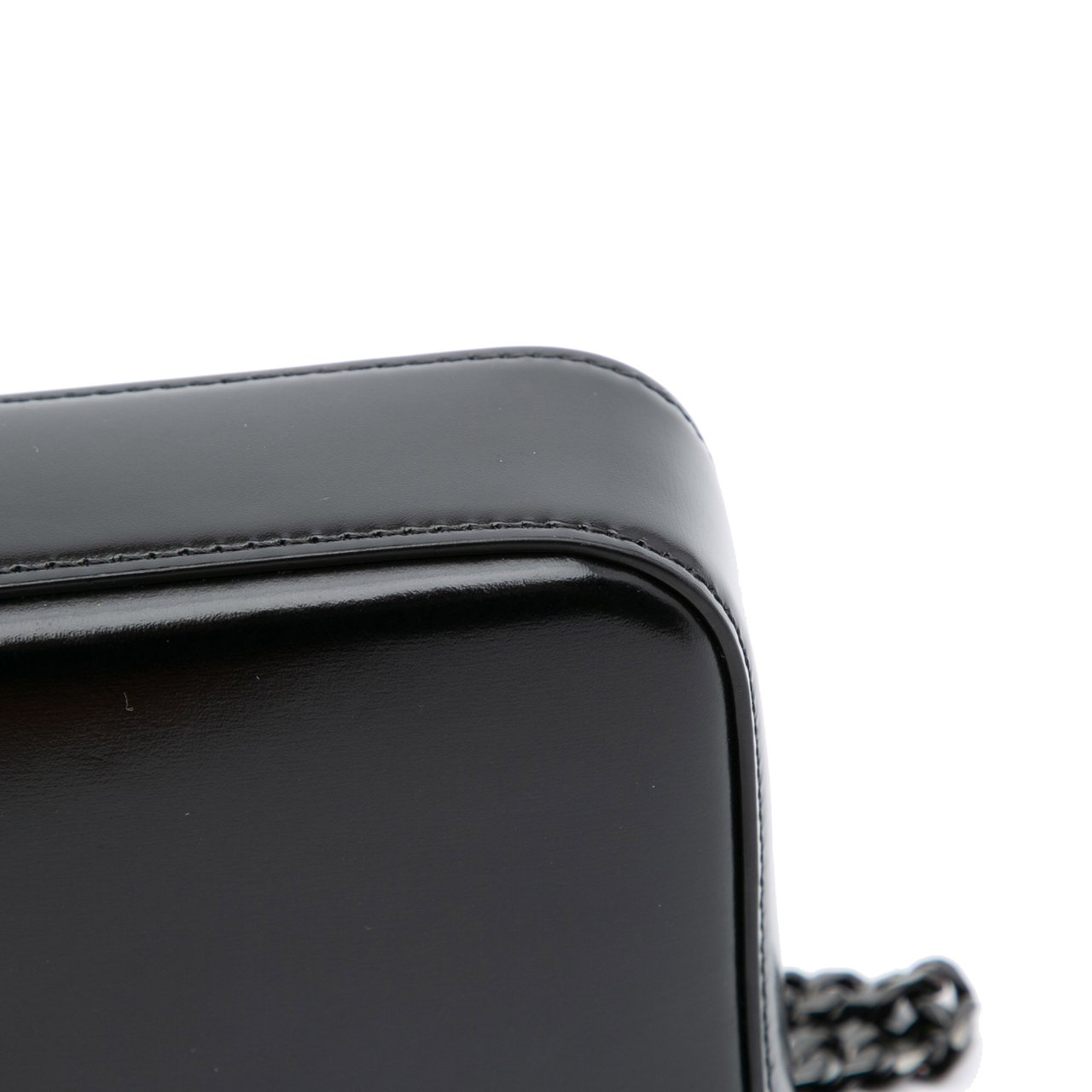 Celine Smooth Calfskin Cuir Triomphe Chain Shoulder Bag Zwart