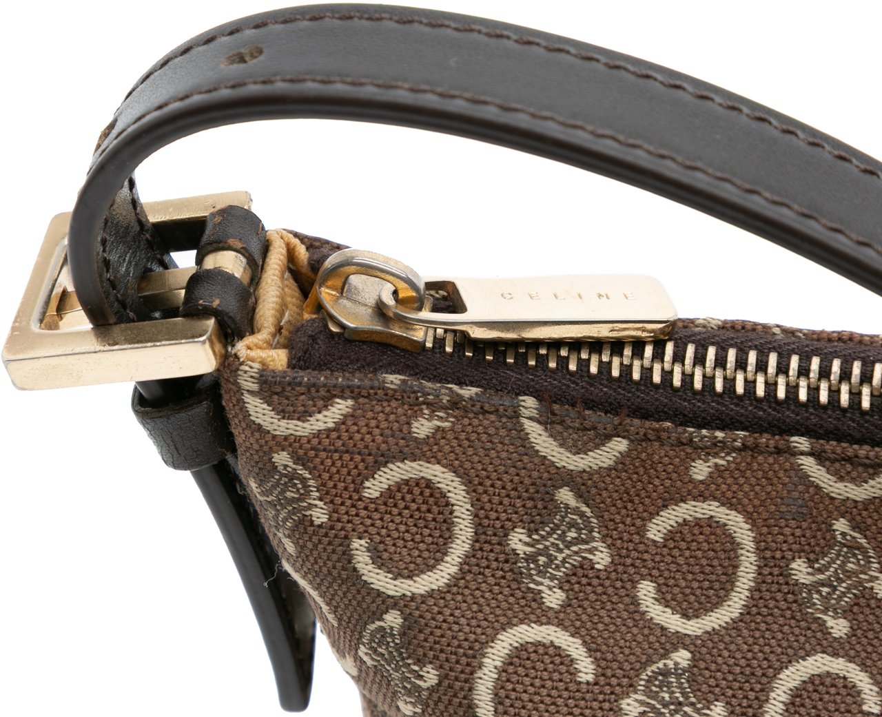 Celine C Macadam Canvas Shoulder Bag Bruin