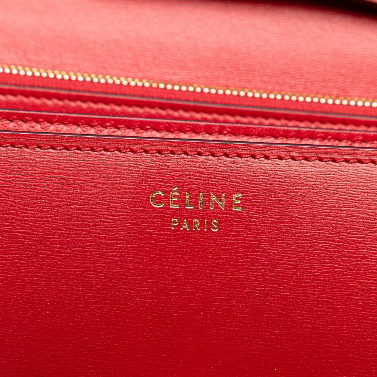 Celine Medium Calfskin Classic Box Rood