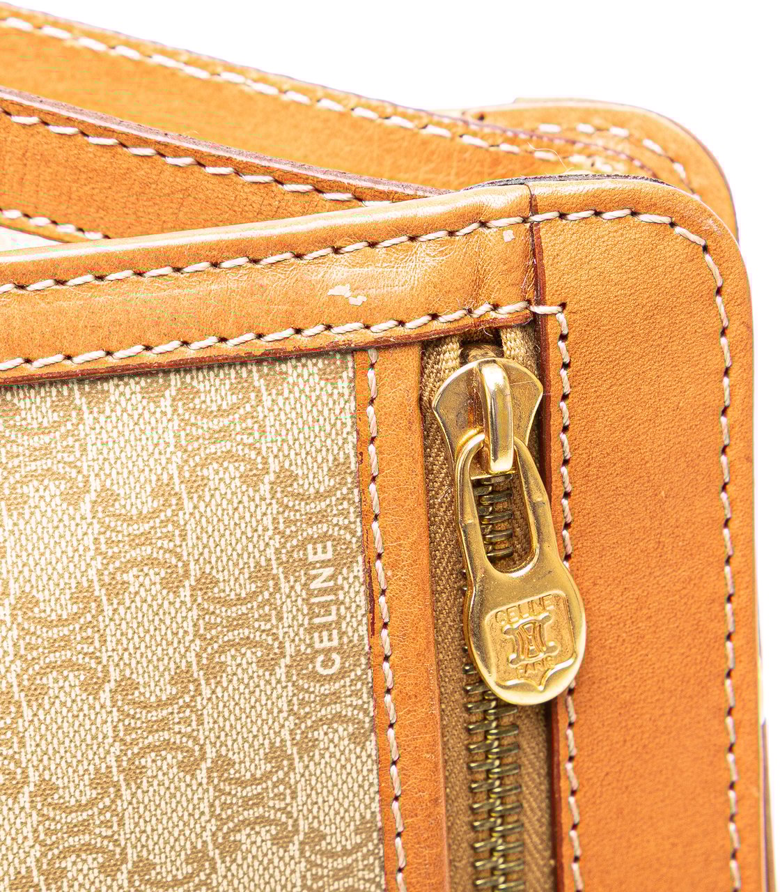 Celine Macadam Coated Canvas Clutch Bruin