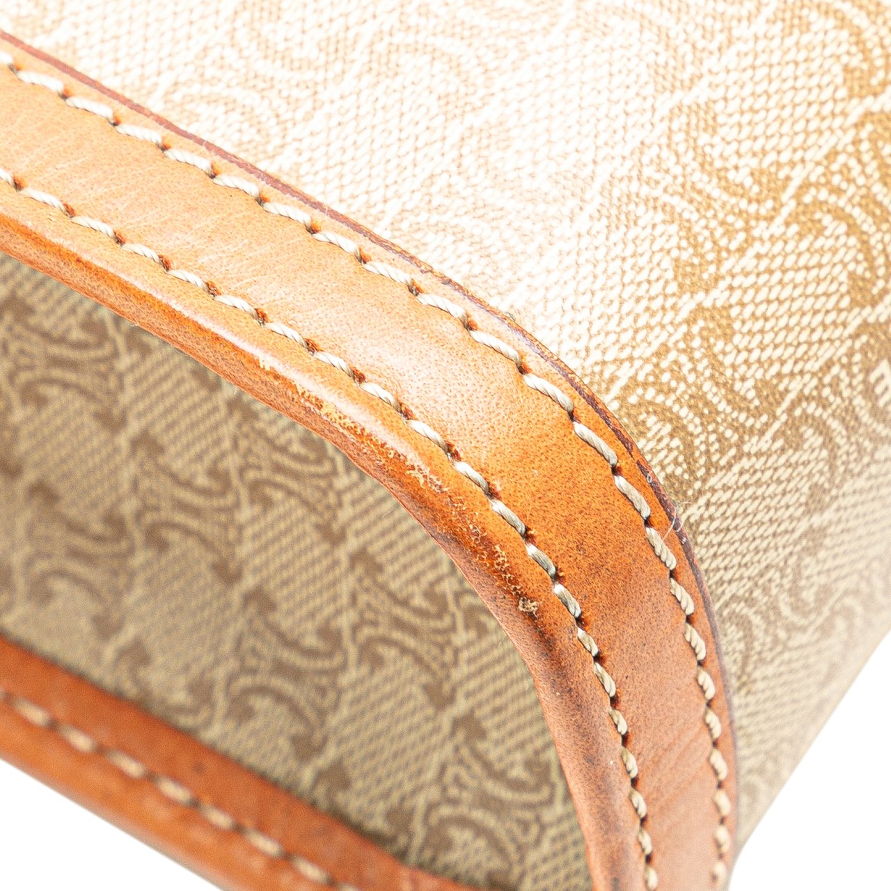Celine Macadam Coated Canvas Clutch Bruin