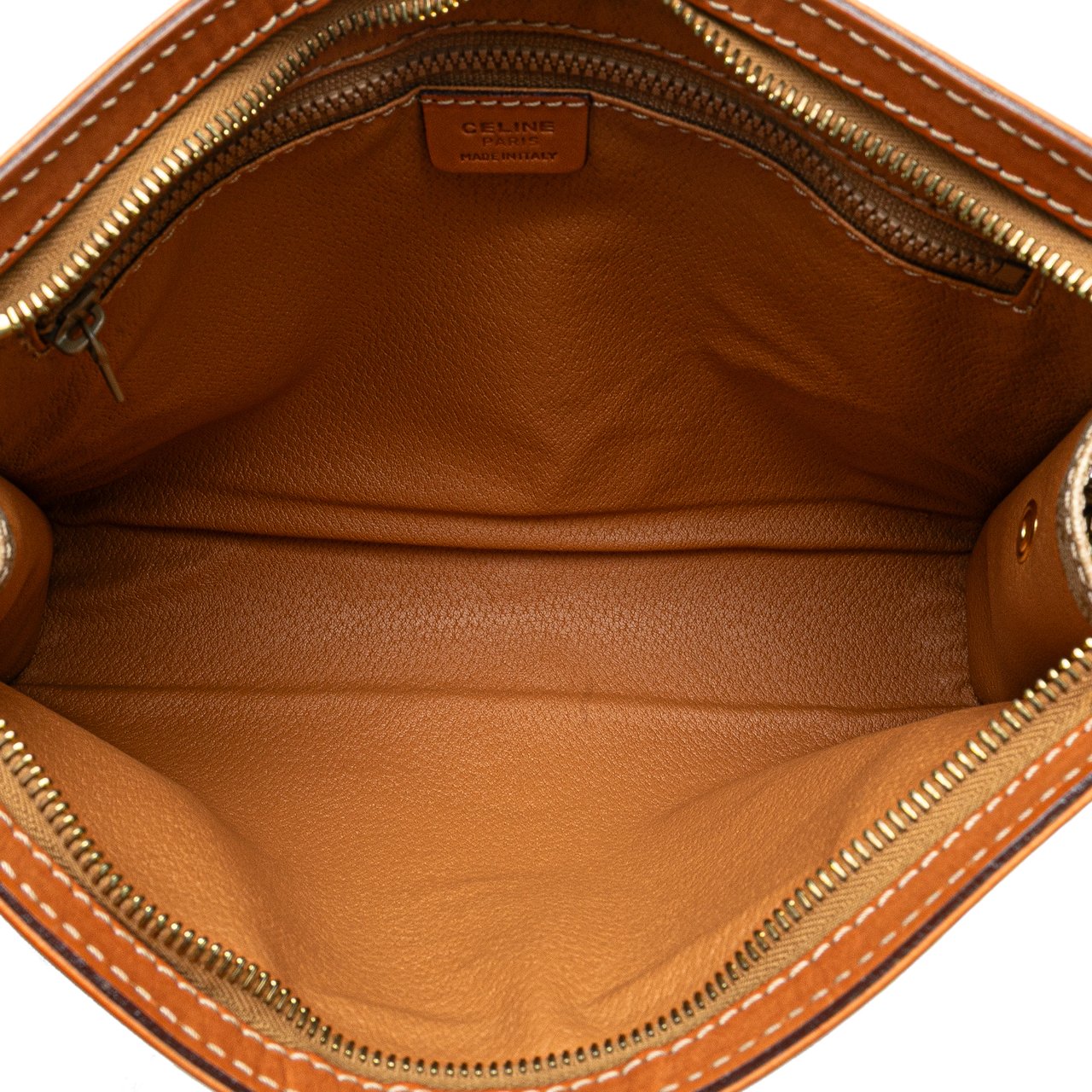 Celine Macadam Coated Canvas Clutch Bruin
