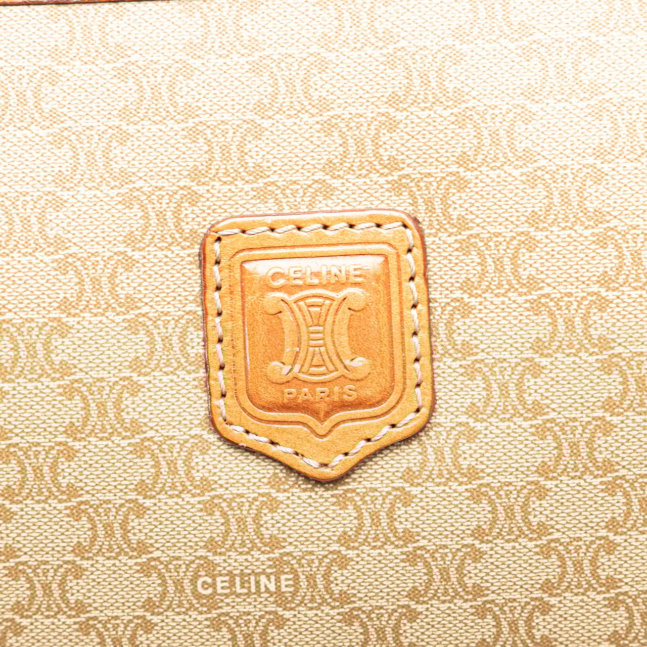 Celine Macadam Coated Canvas Clutch Bruin