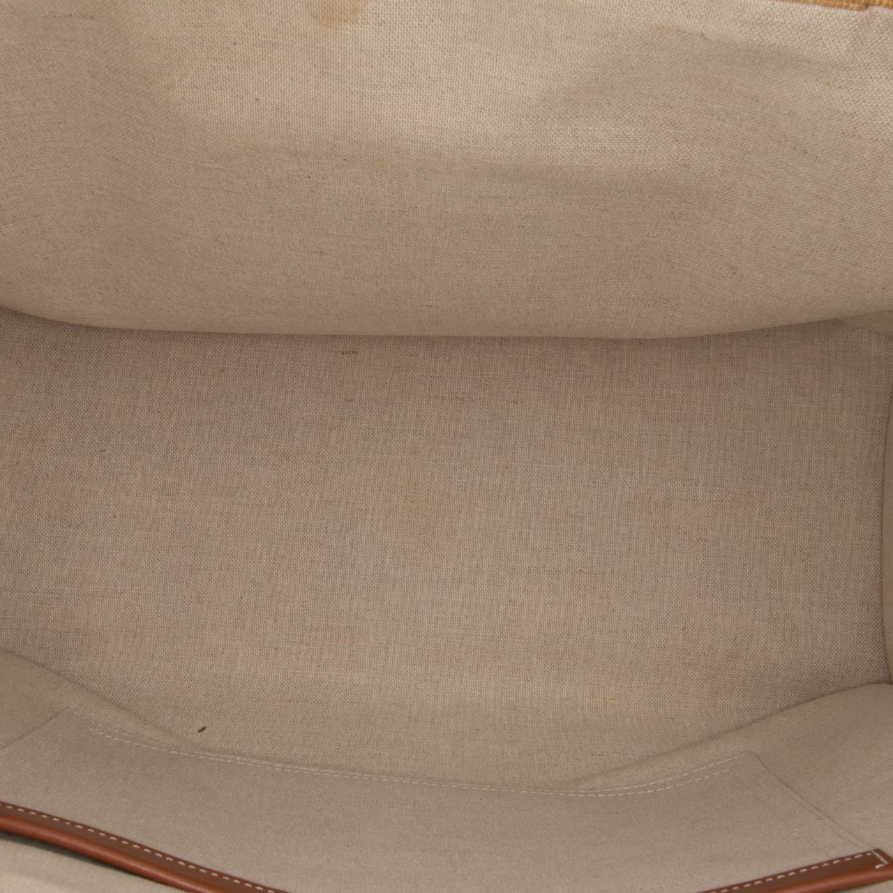 Celine Large Raffia Cuir Triomphe Cabas Thais Tote Bruin
