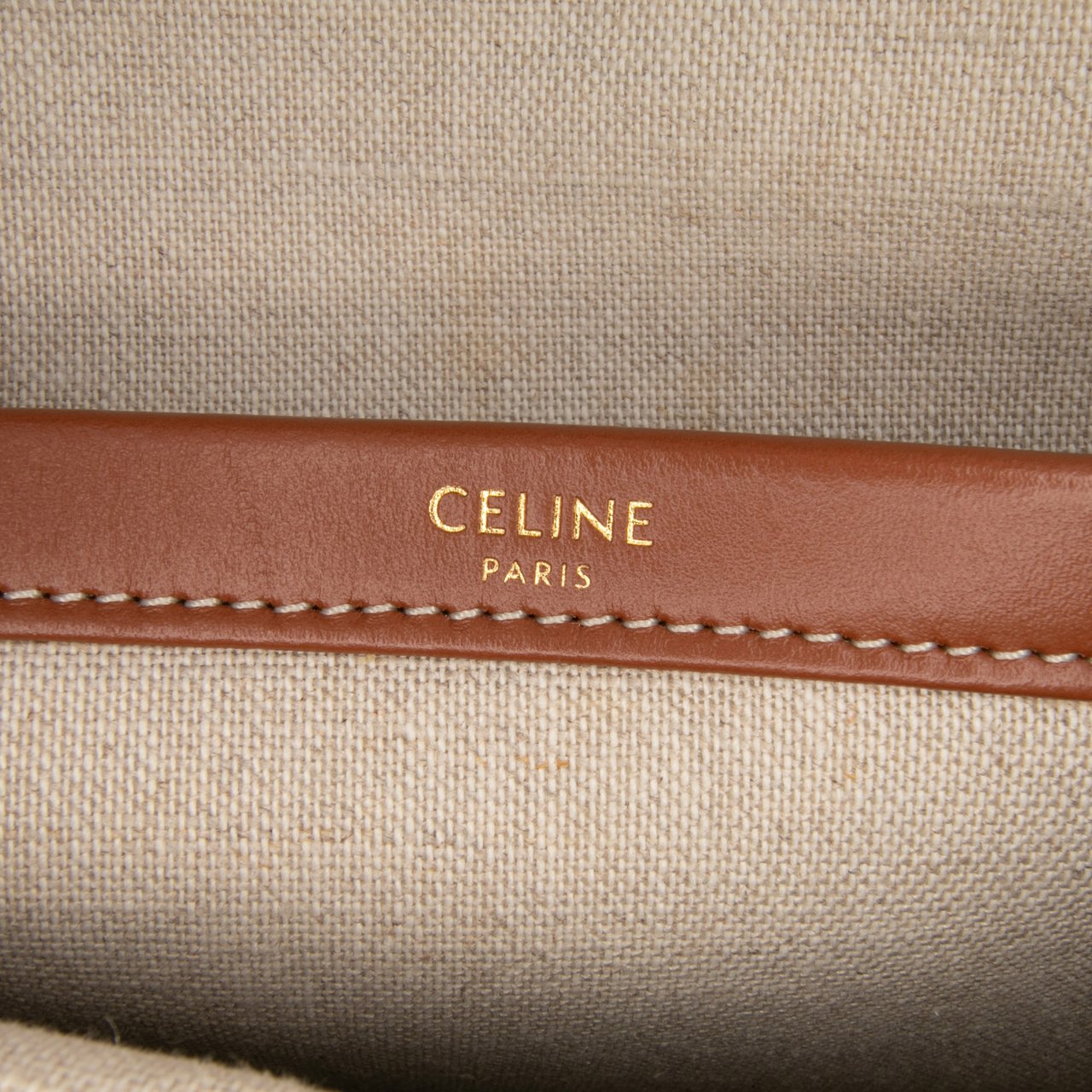 Celine Large Raffia Cuir Triomphe Cabas Thais Tote Bruin