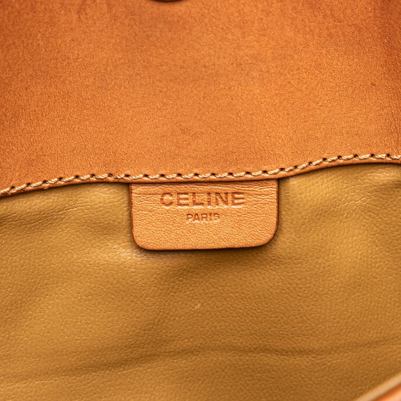 Celine Macadam Coated Canvas Clutch Bruin