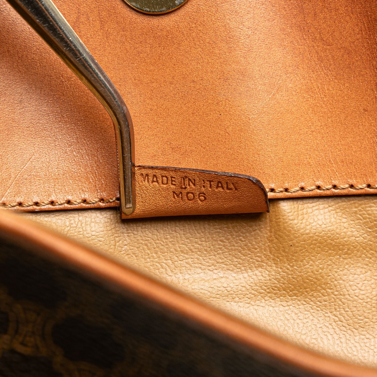 Celine Macadam Coated Canvas Clutch Bruin