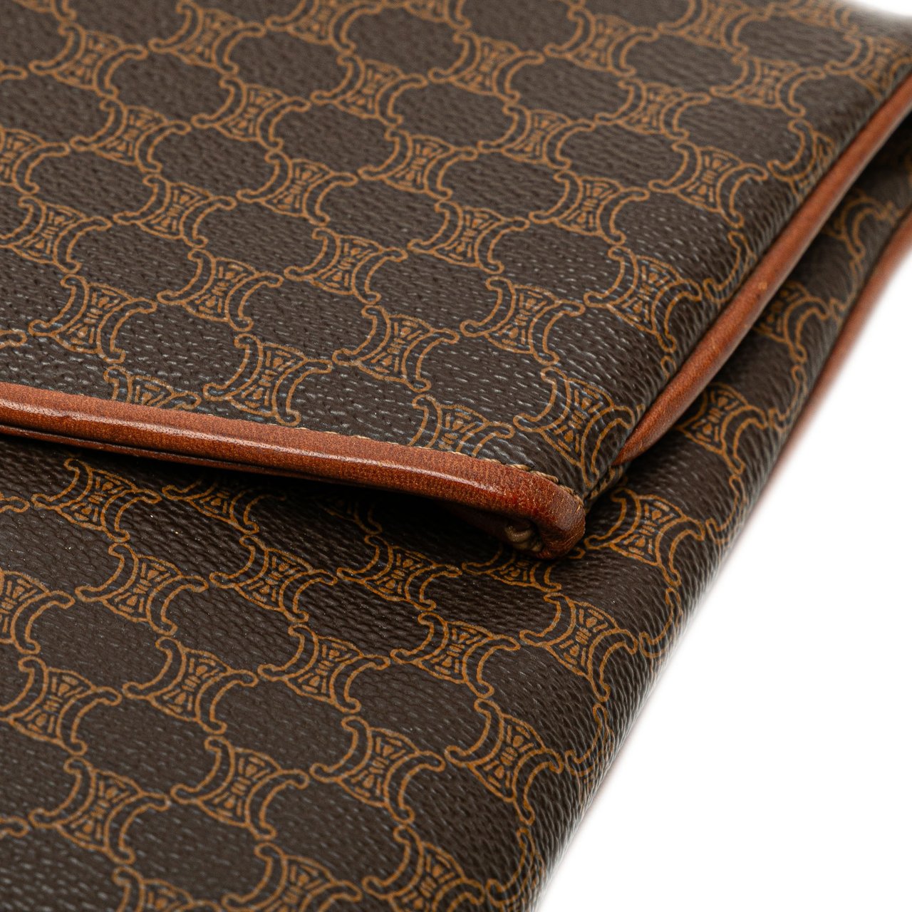 Celine Macadam Coated Canvas Clutch Bruin