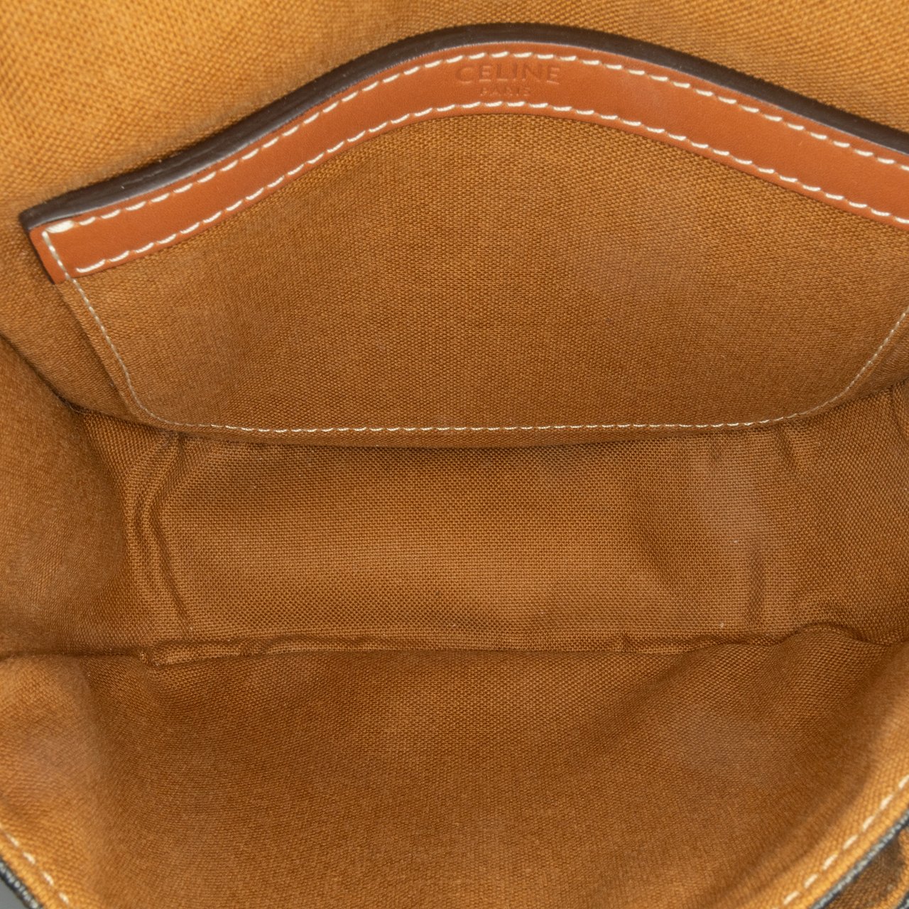 Celine Medium Triomphe Coated Canvas Folco Crossbody Bruin