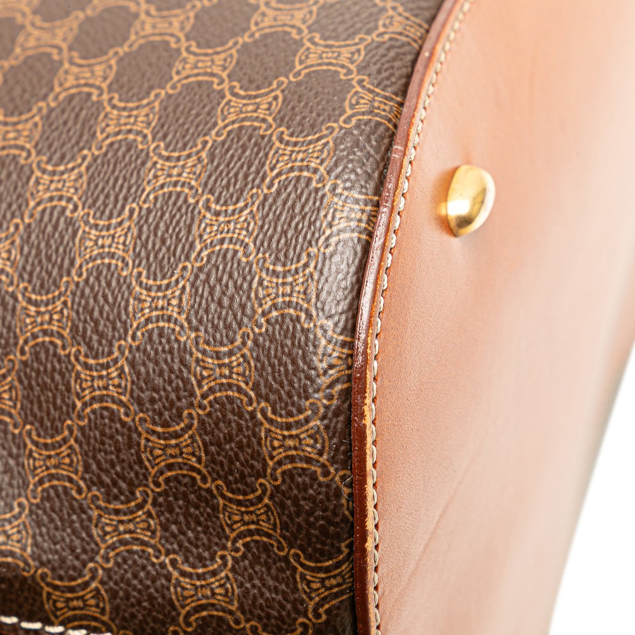 Celine Macadam Coated Canvas Dome Satchel Bruin