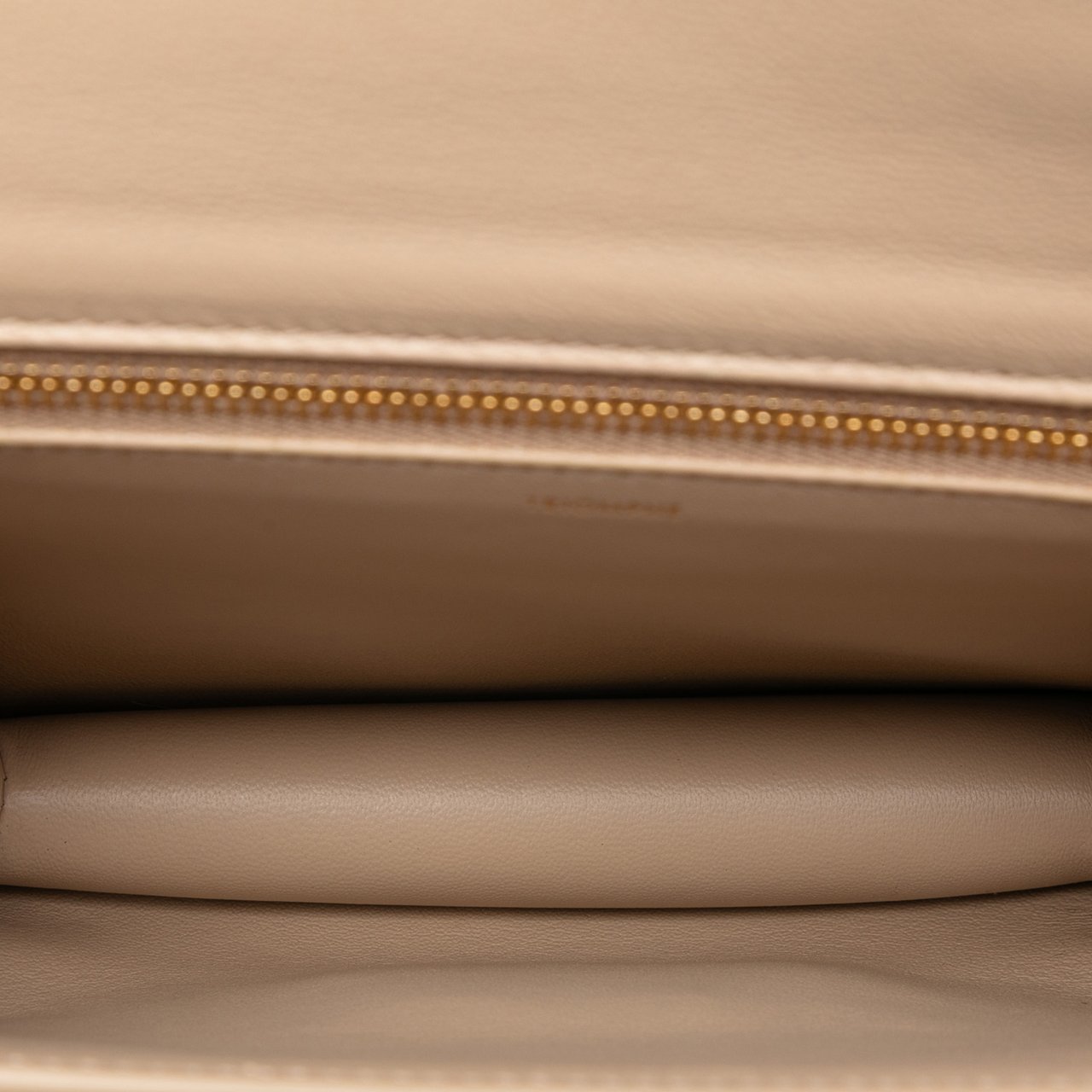 Celine Teen Shiny Calfskin Triomphe Besace Clea Chain Crossbody Bruin