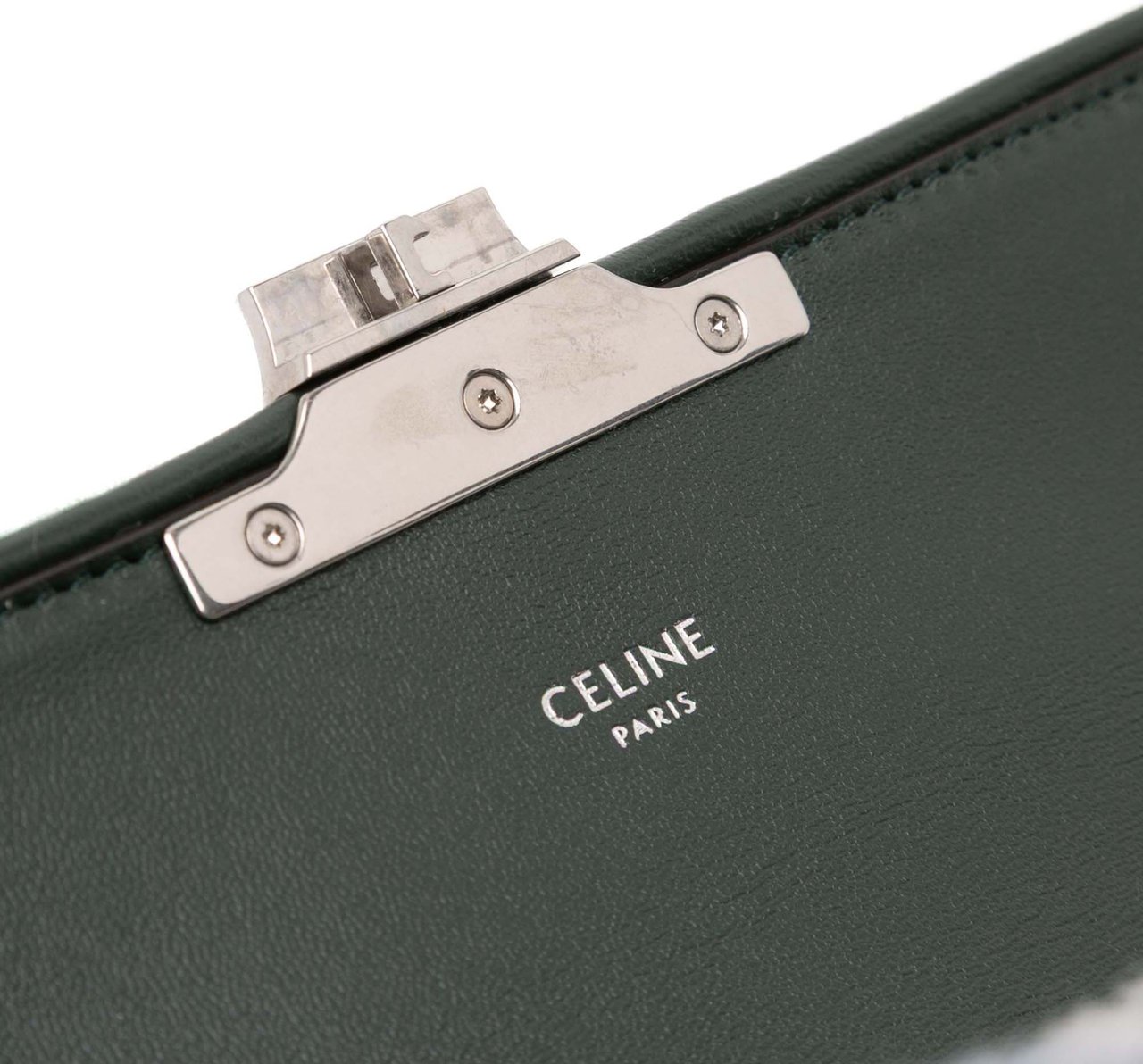 Celine Shearling Triomphe Chain Shoulder Bag Wit
