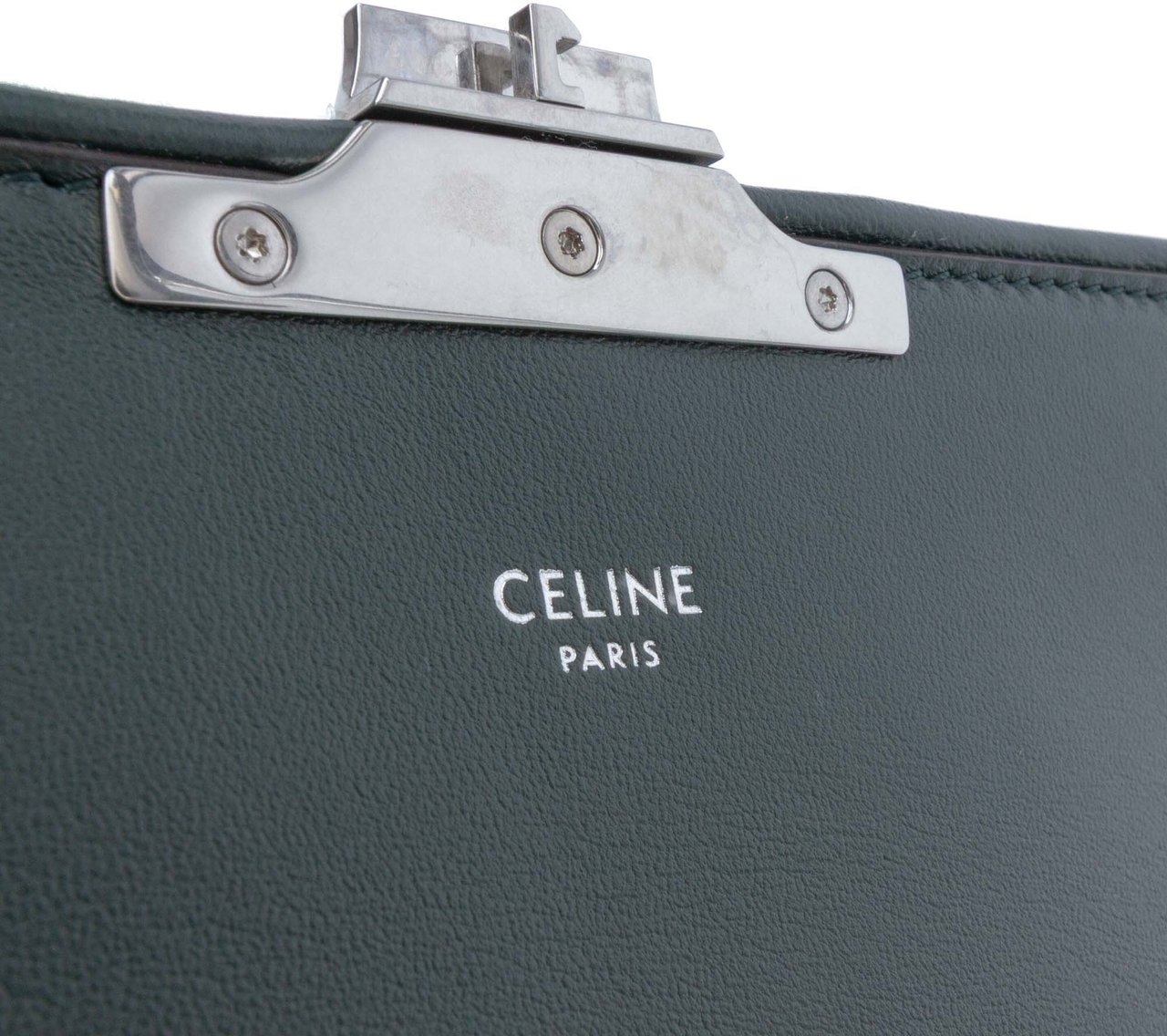 Celine Shearling Triomphe Chain Shoulder Bag Wit