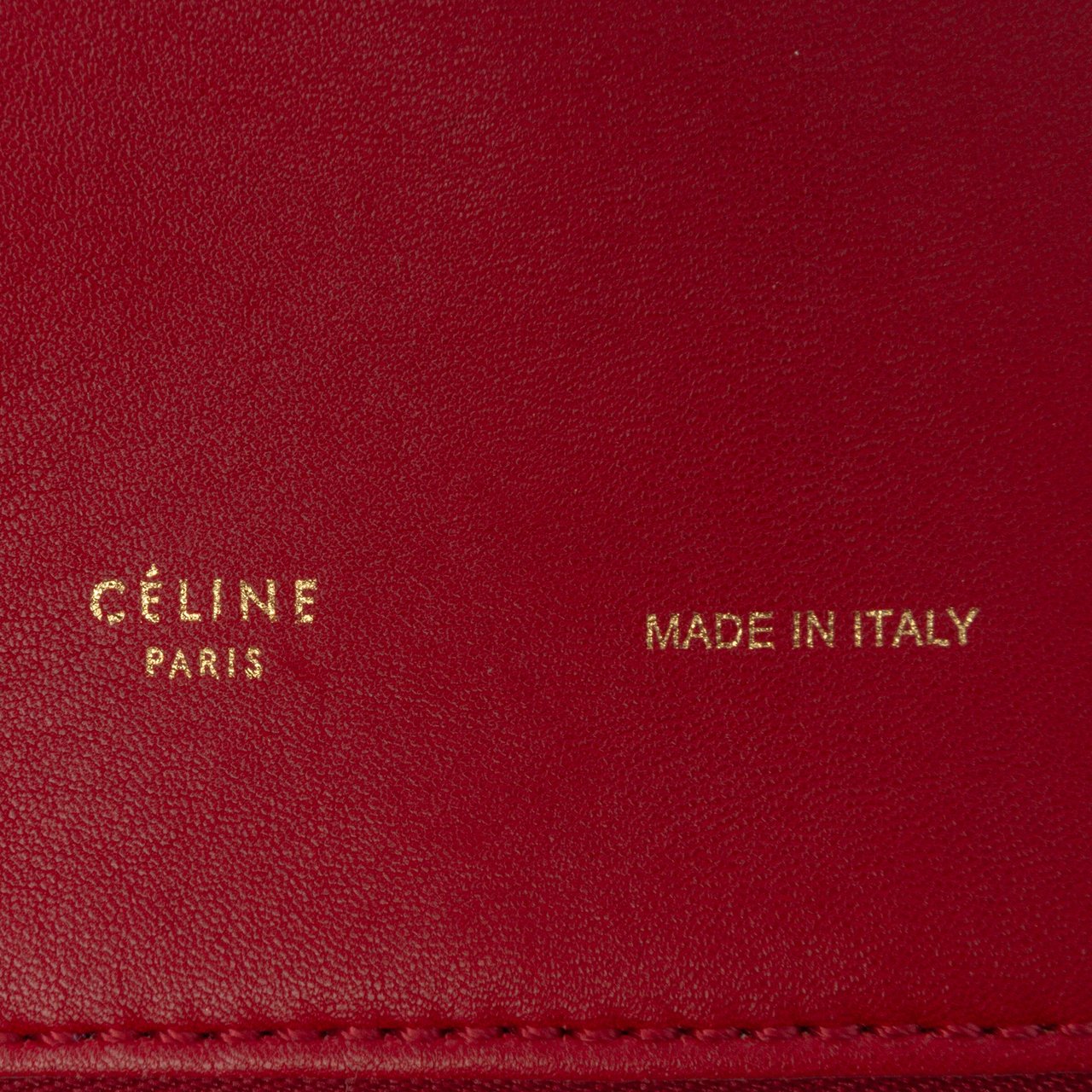 Celine Lambskin Berlingot Clutch Rood