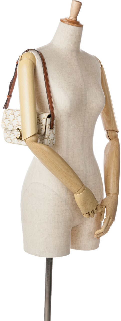 Celine Triomphe Coated Canvas Claude Shoulder Bag Wit