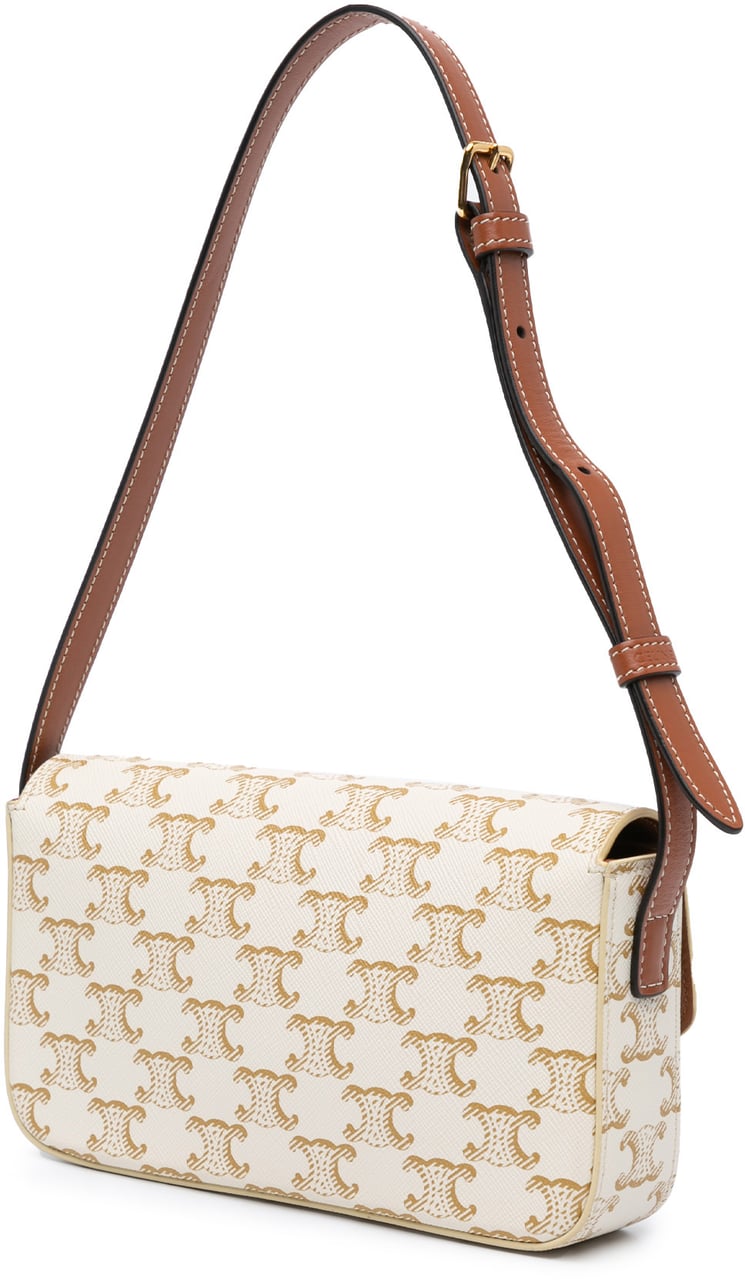 Celine Triomphe Coated Canvas Claude Shoulder Bag Wit