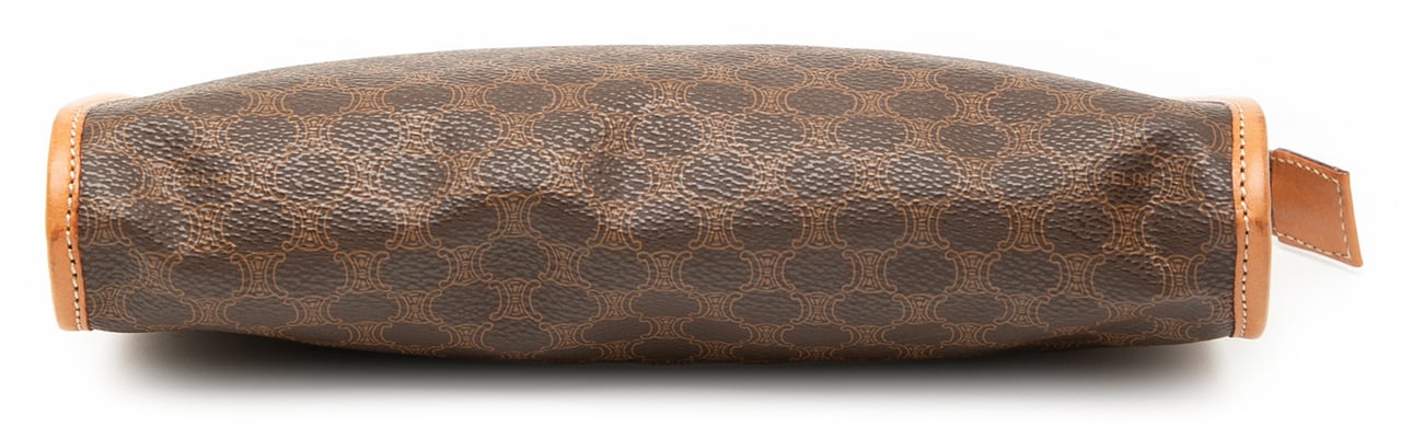 Celine Macadam Coated Canvas Clutch Bruin