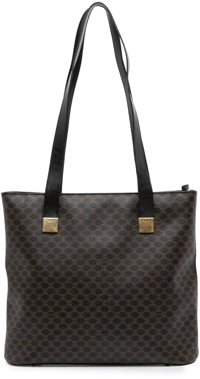 Celine Macadam Coated Canvas Tote Bruin