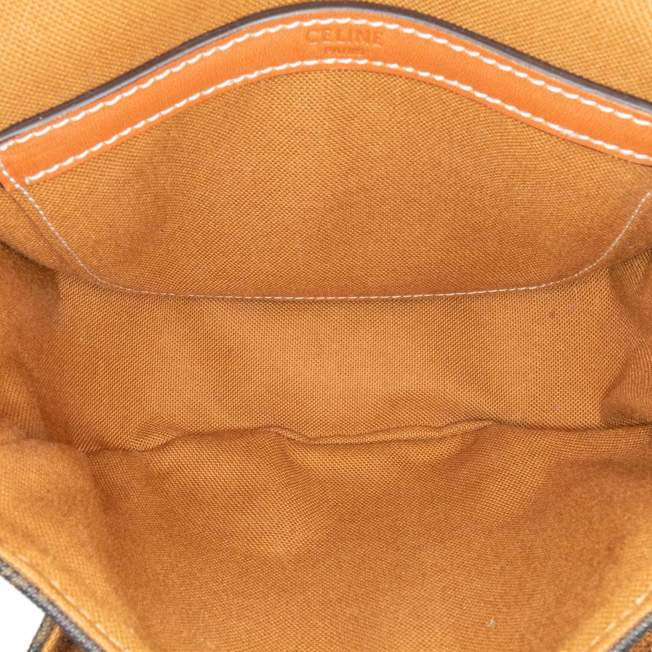 Celine Medium Triomphe Coated Canvas Folco Crossbody Bruin