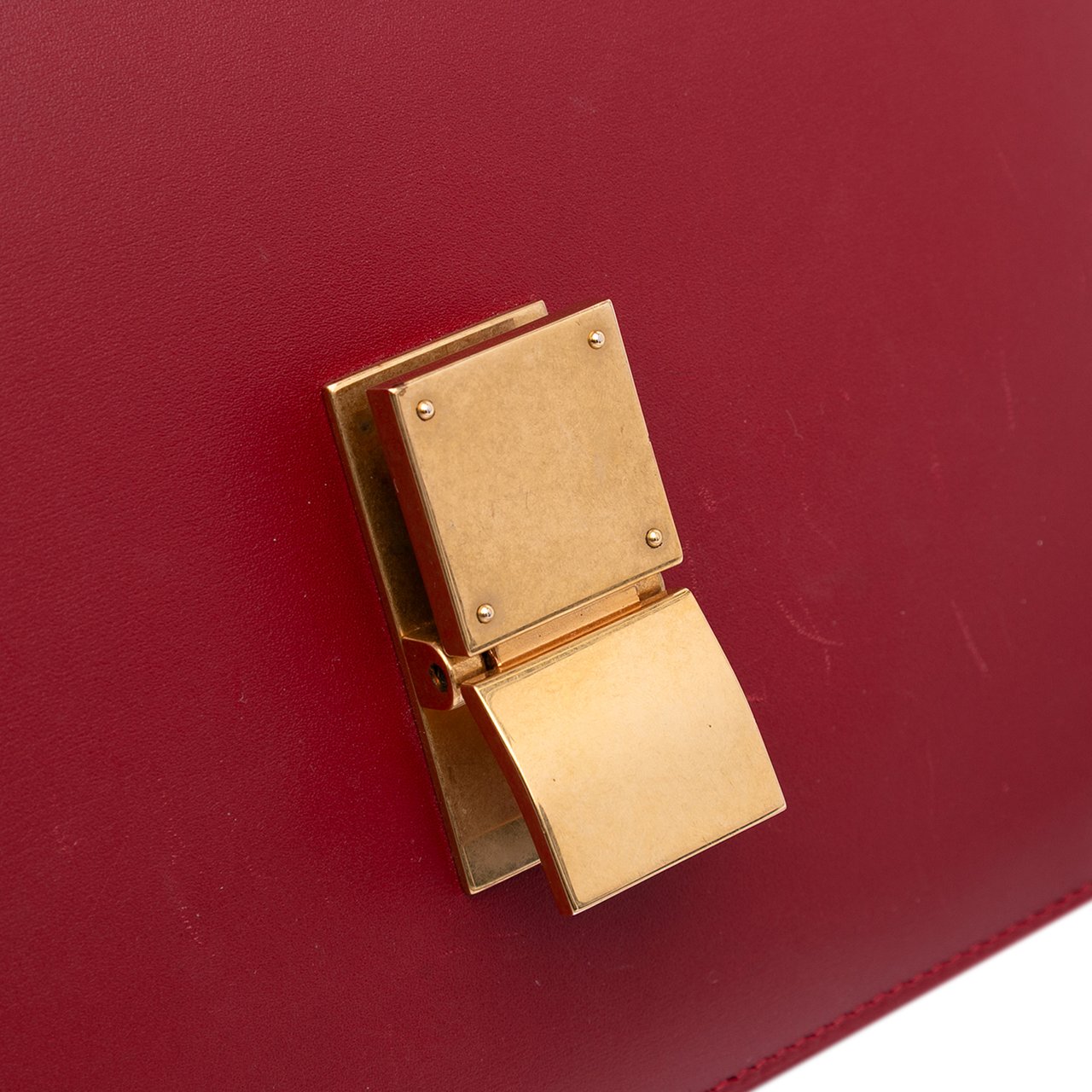 Celine Medium Calfskin Classic Box Rood