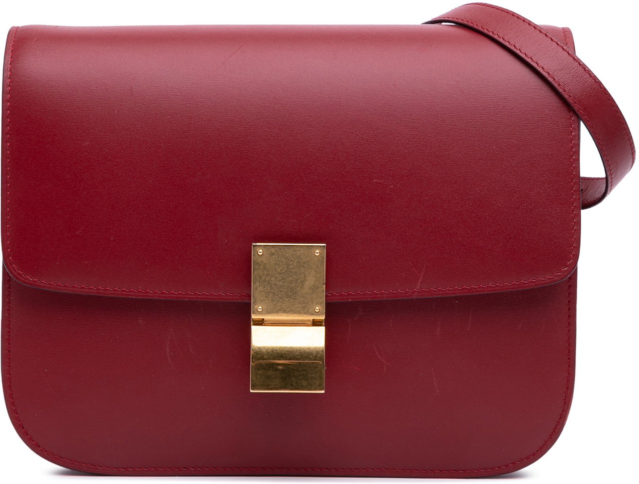 Celine Medium Calfskin Classic Box Rood