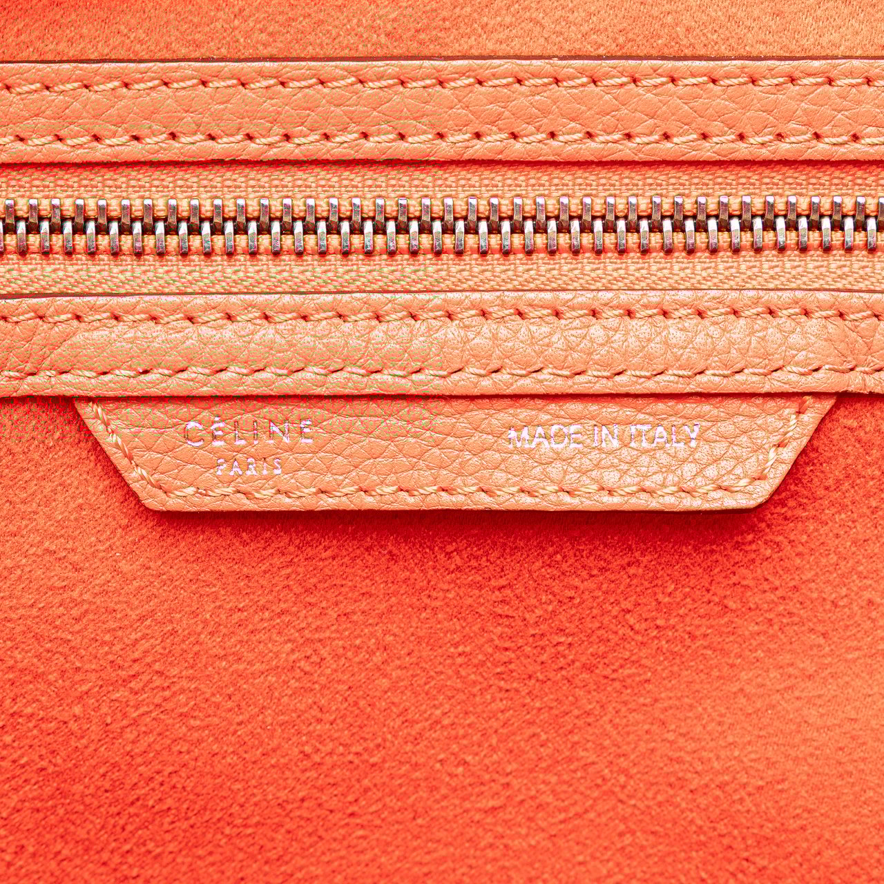 Celine Mini Leather Luggage Tote Oranje