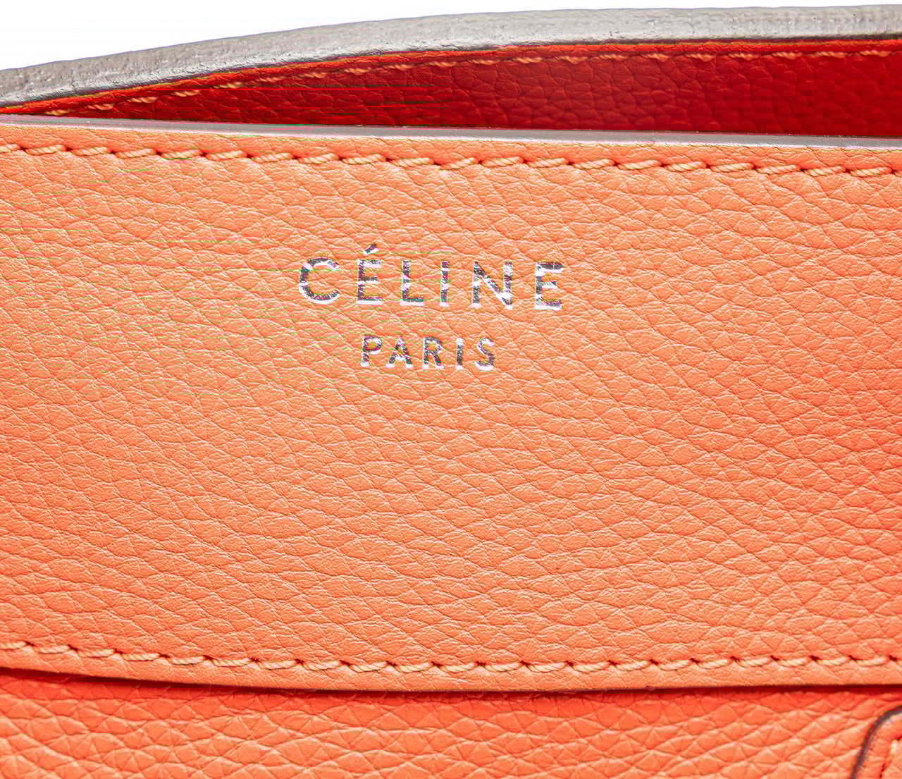 Celine Mini Leather Luggage Tote Oranje