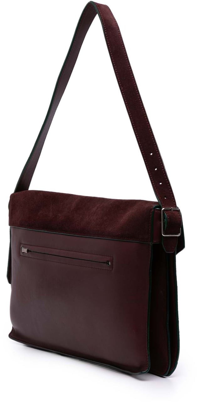 Celine Suede Calfskin and Pony Hair Diamond Clutch Rood