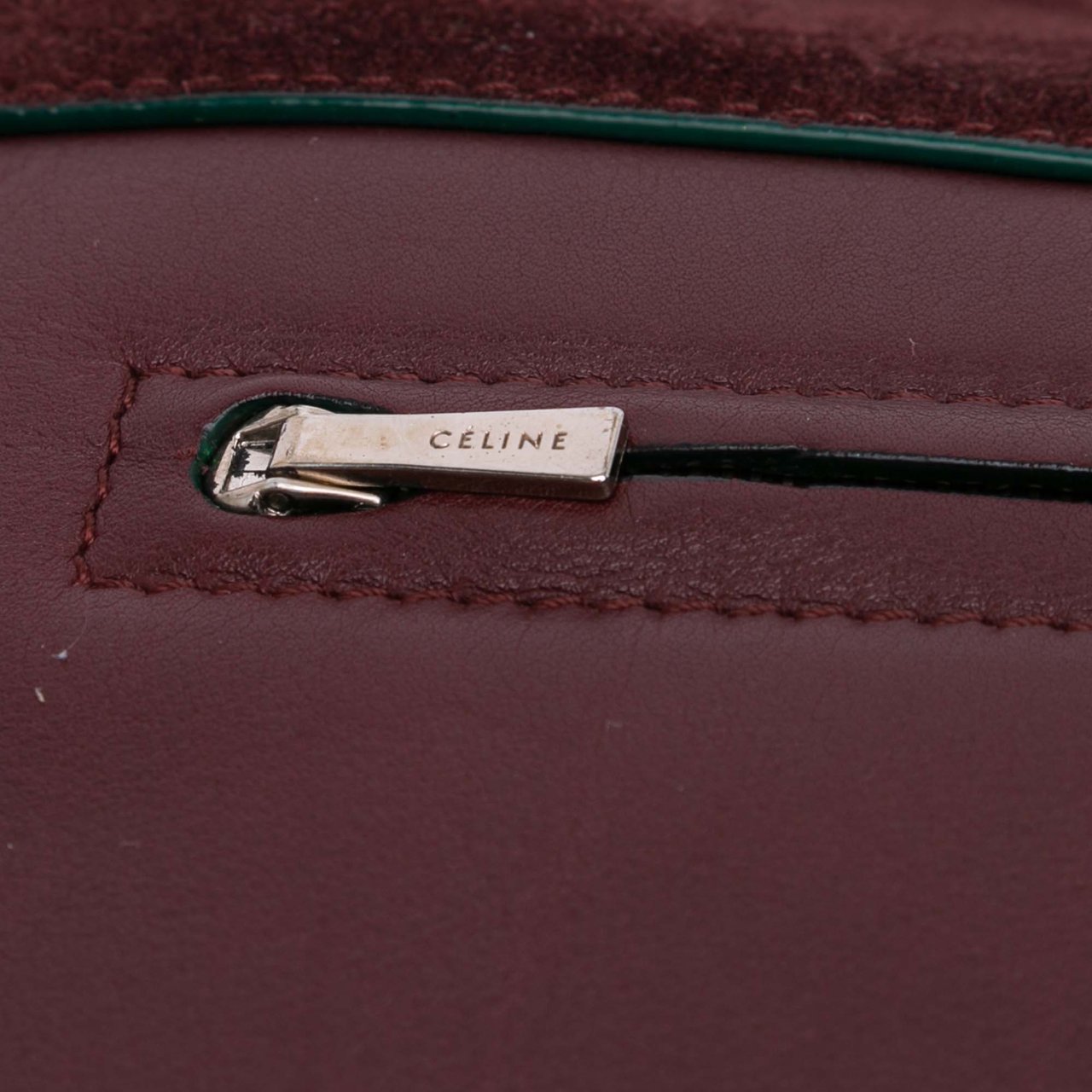 Celine Suede Calfskin and Pony Hair Diamond Clutch Rood