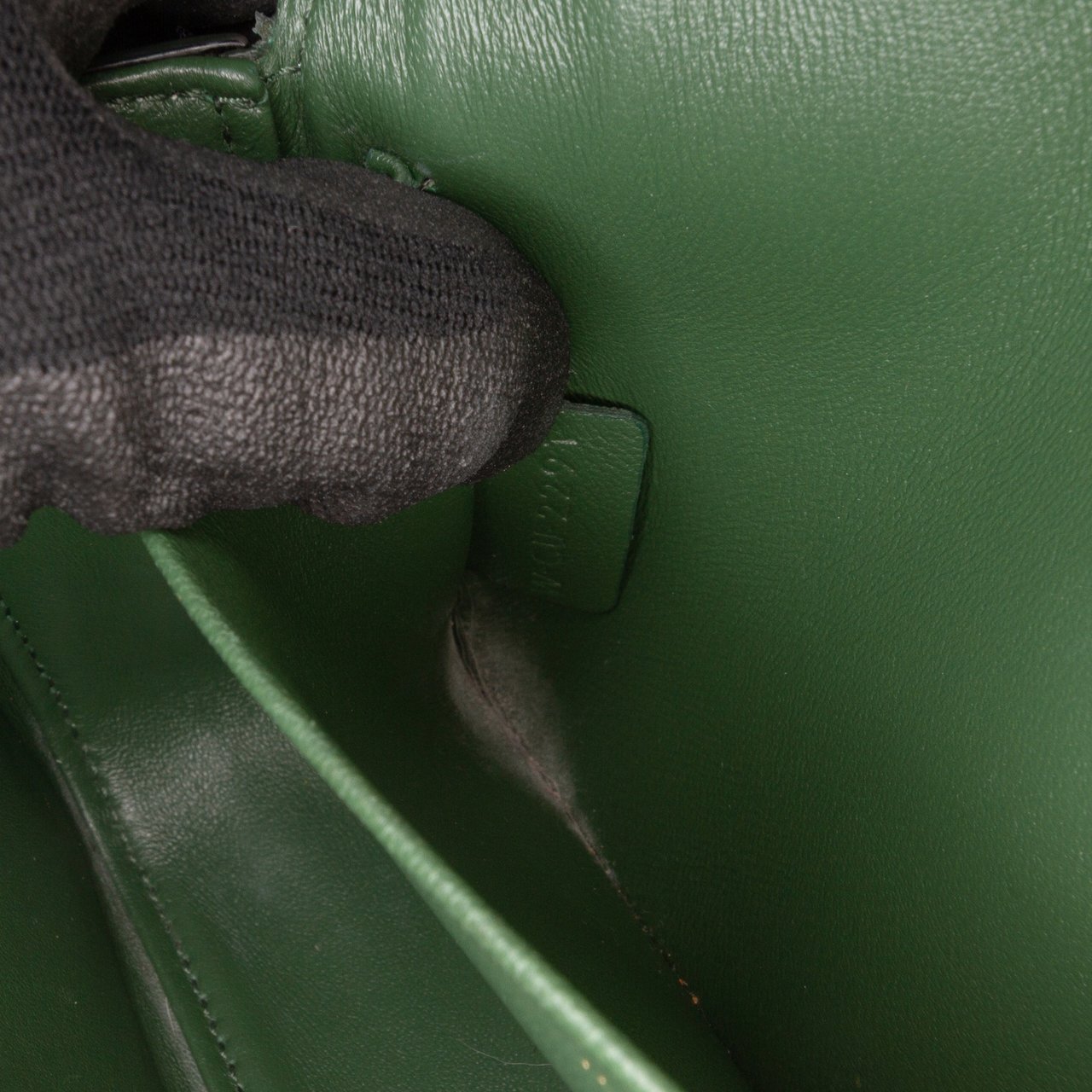 Celine Shiny Calfskin Claude Shoulder Bag Groen