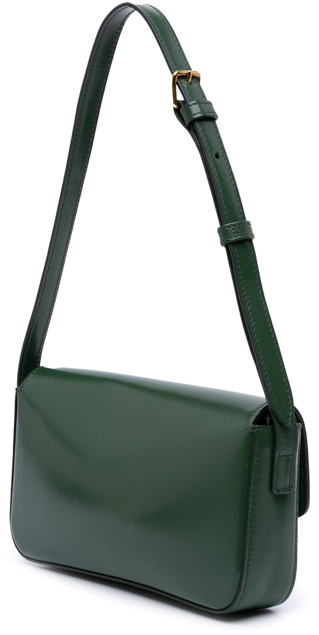 Celine Shiny Calfskin Claude Shoulder Bag Groen