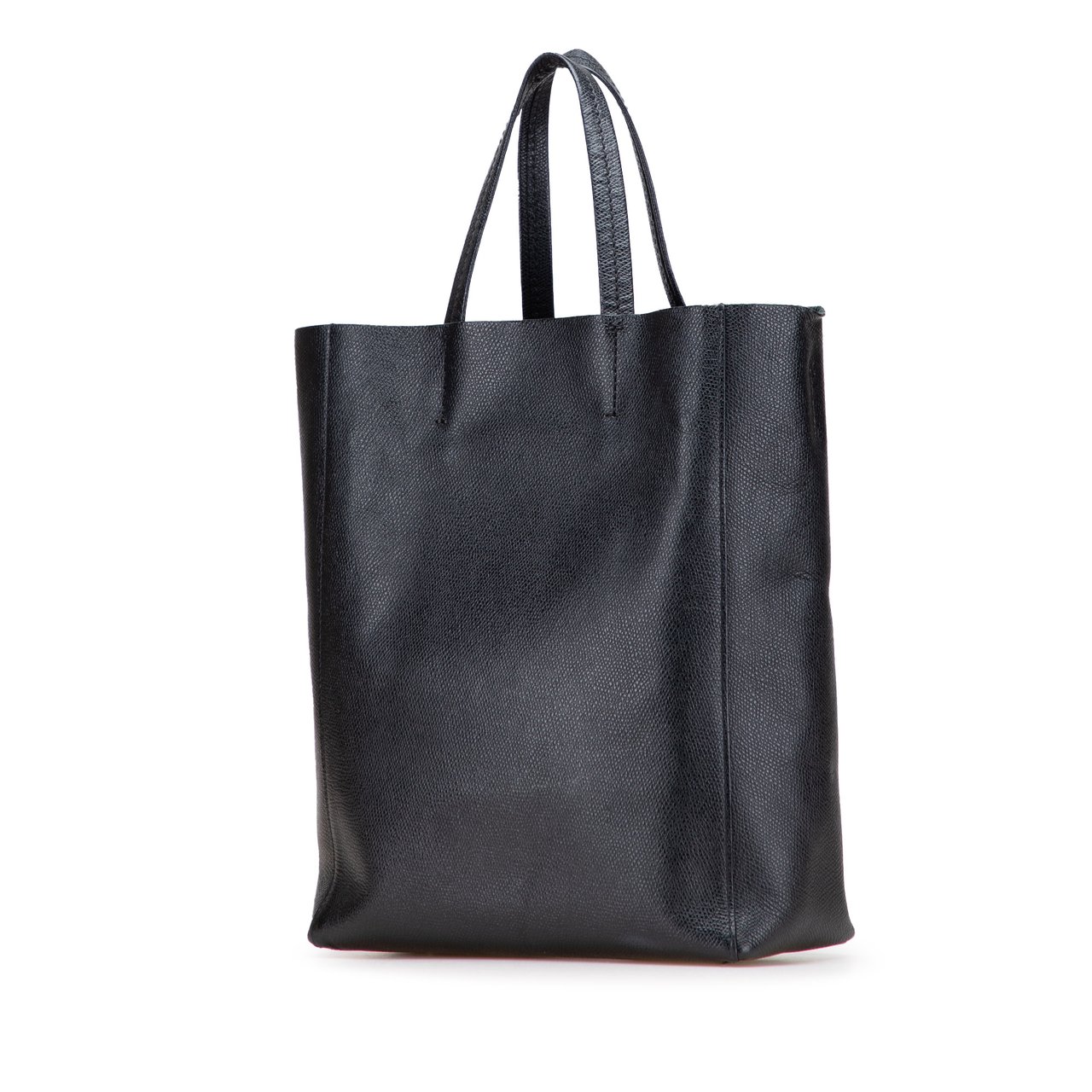 Celine Small Grained Calfskin Vertical Cabas Satchel Zwart