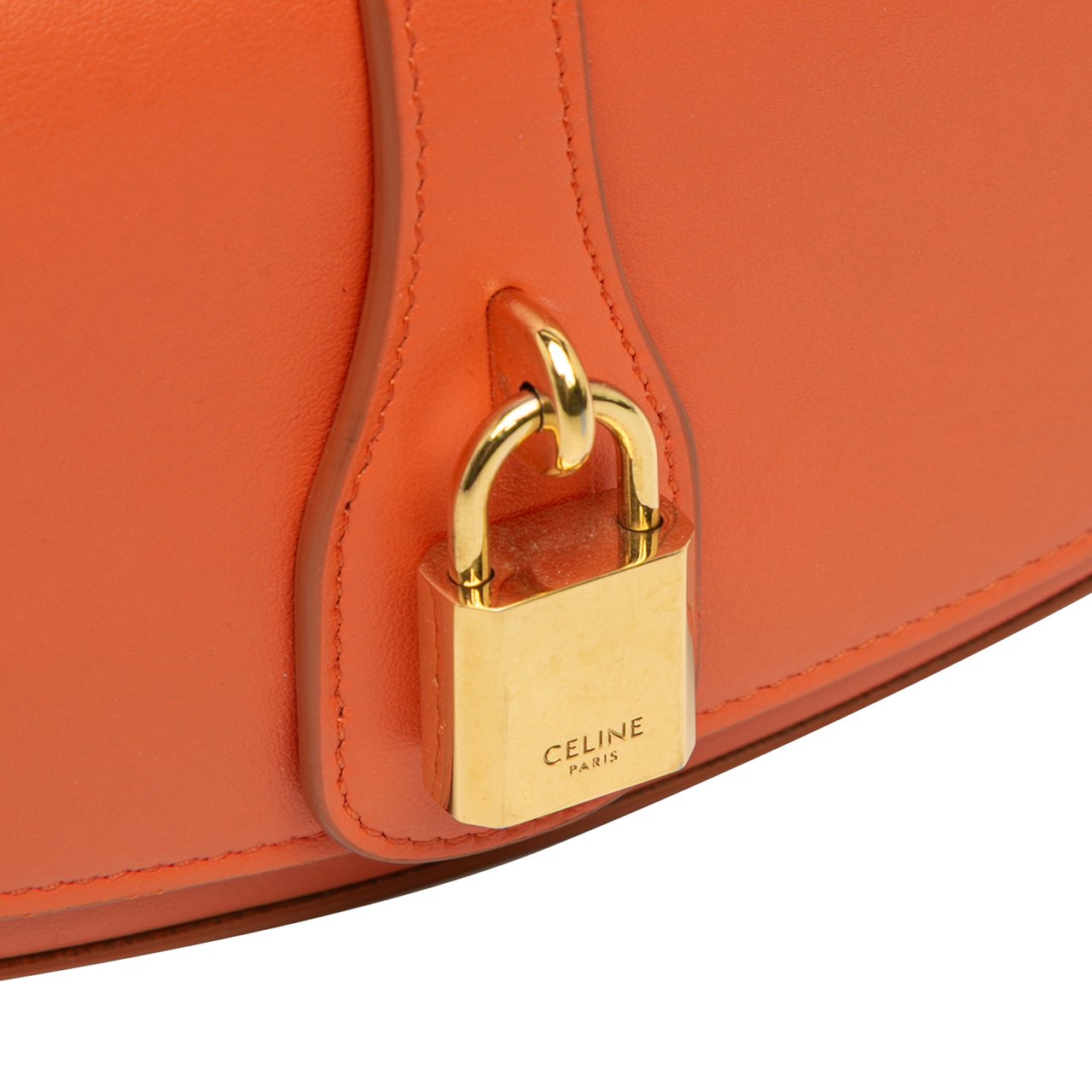 Celine Smooth Calfskin Tabou Clutch on Strap Oranje