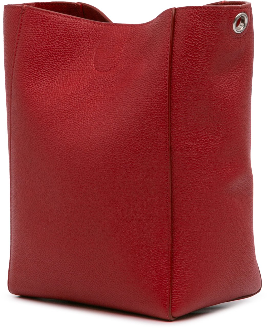 Celine Small Leather Seau Sangle Bucket Bag Rood