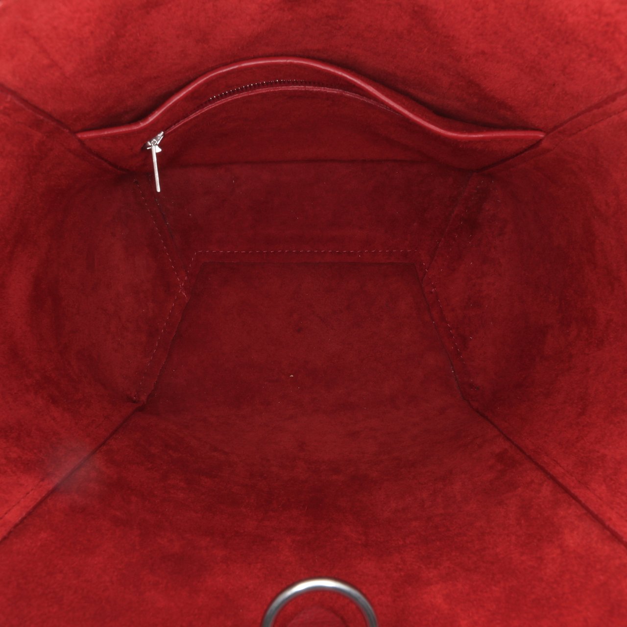 Celine Small Leather Seau Sangle Bucket Bag Rood