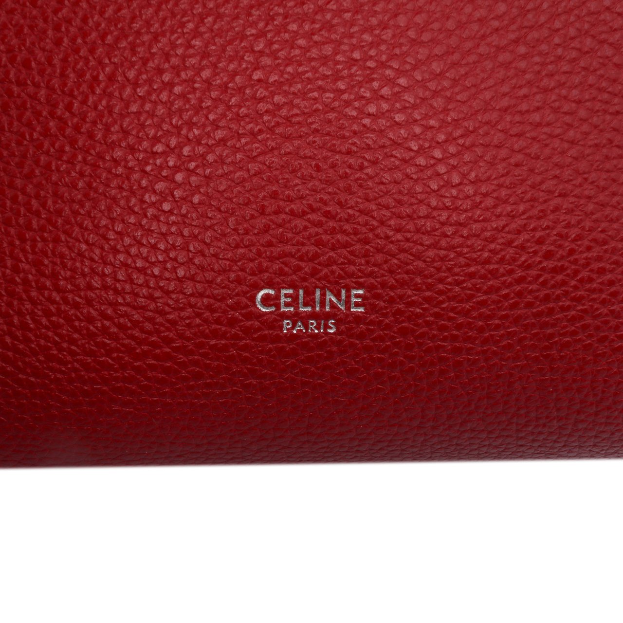 Celine Small Leather Seau Sangle Bucket Bag Rood