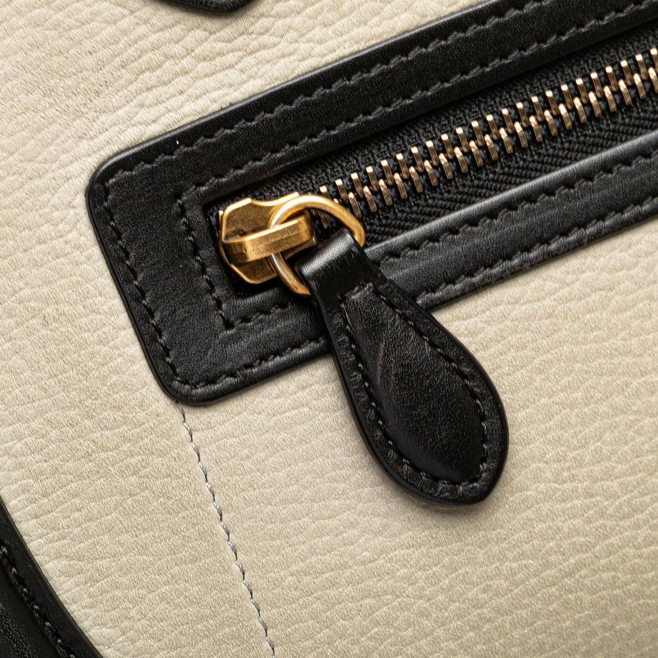 Celine Micro Tricolor Leather Luggage Tote Wit