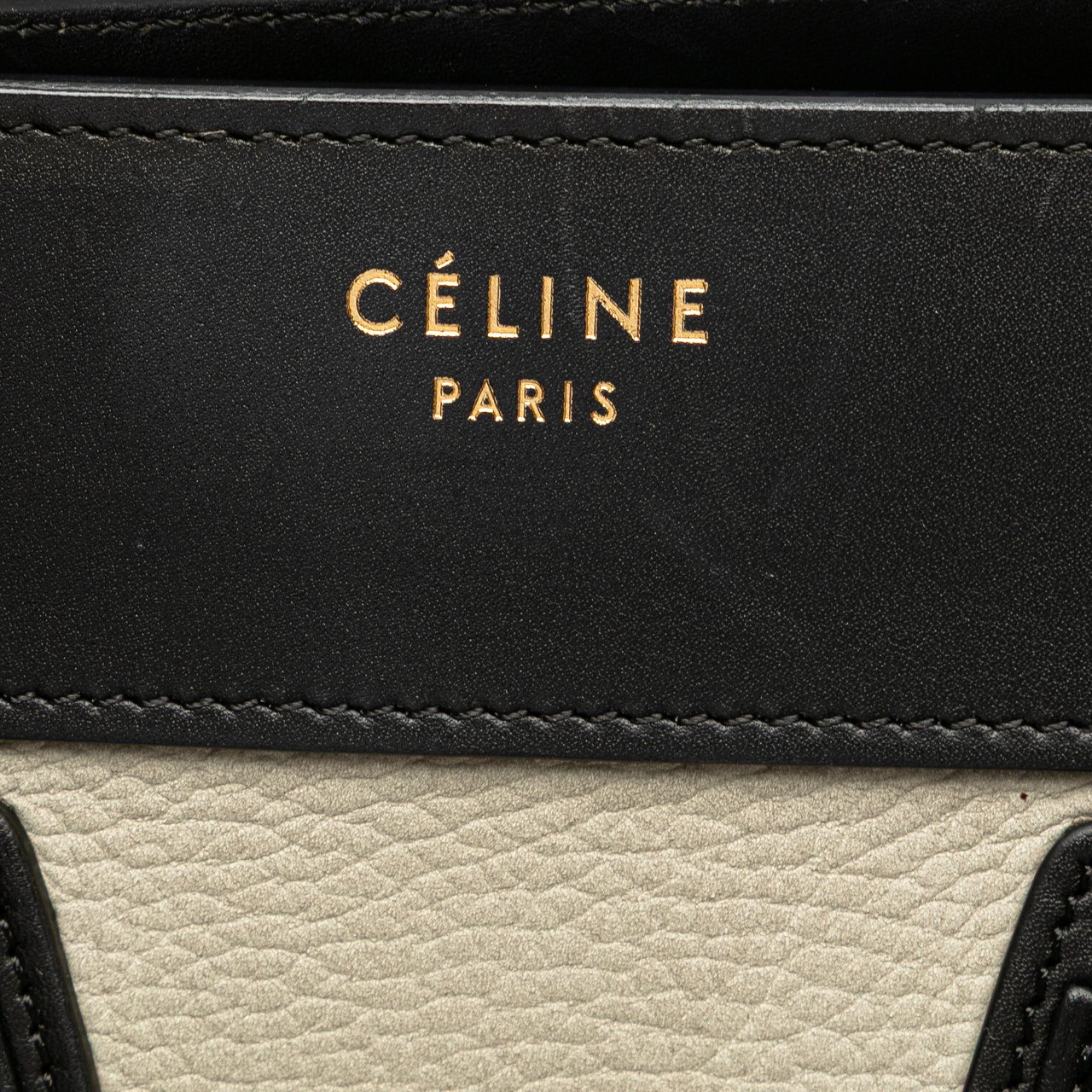 Celine Micro Tricolor Leather Luggage Tote Wit