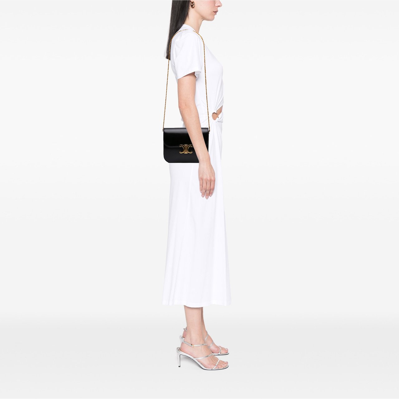 Celine Shiny Calfskin College Triomphe Zwart