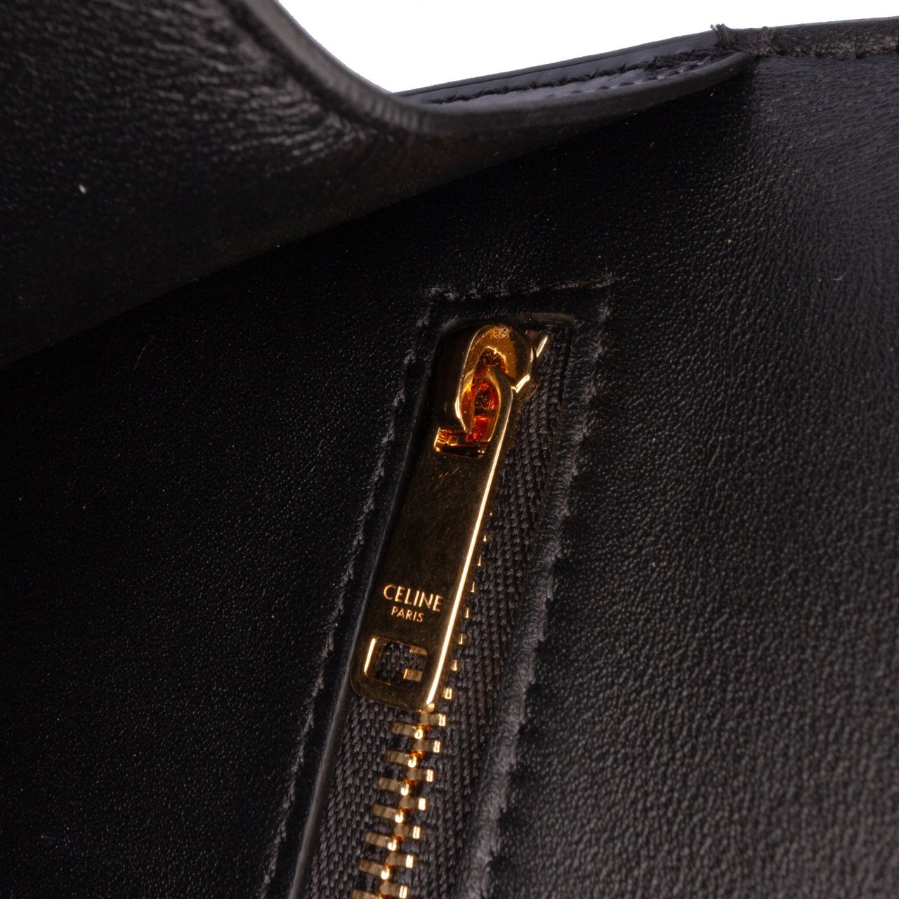 Celine Shiny Calfskin College Triomphe Zwart