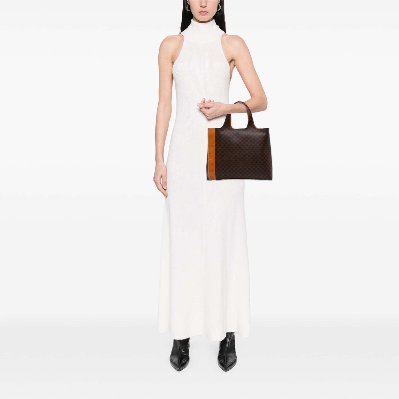 Celine Macadam Coated Canvas Tote Bruin