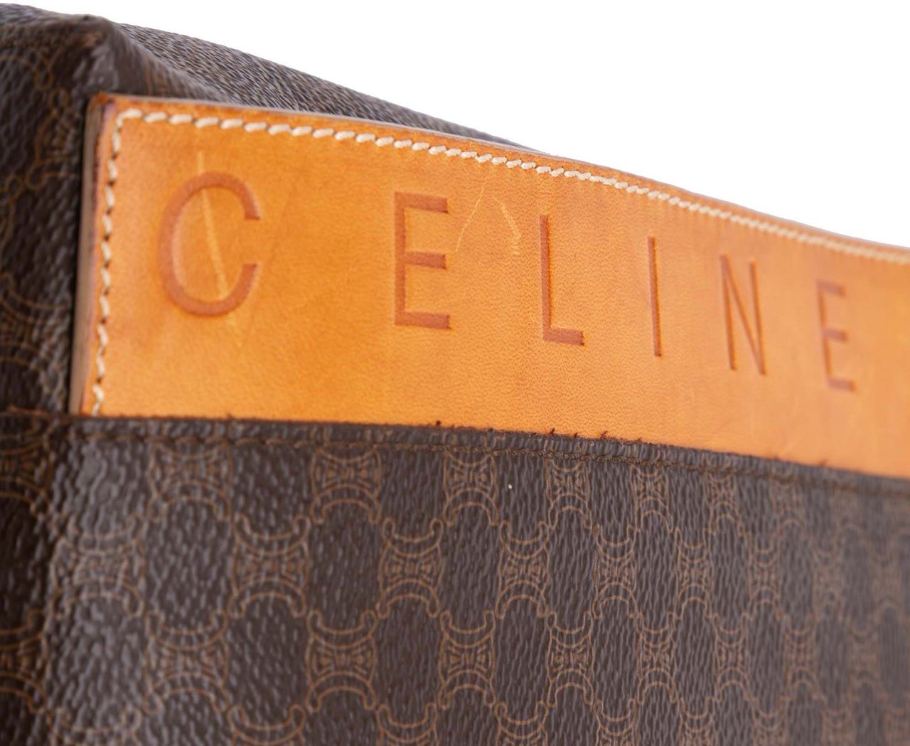 Celine Macadam Coated Canvas Tote Bruin
